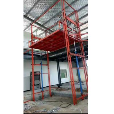 China Electric Hydraulic Cargo Lift 1000 Kg 5m Guide Rail Warehouse Lift for sale