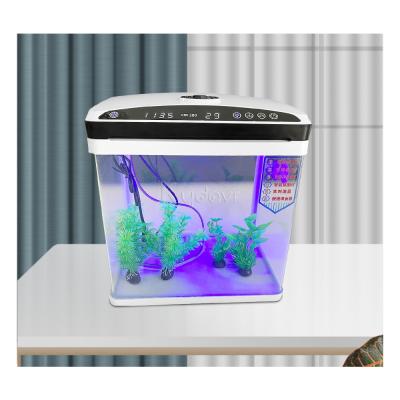 China Fish Lover Aquarium 280*200*305mm Glass Desktop Filter Top Curved Tank for sale