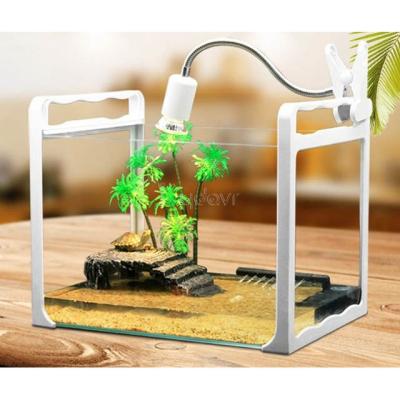 China Simple Mini Small Creative Desktop Floating Glass Landscape Home Aquarium Turtle Ecological Turtle Tank for sale