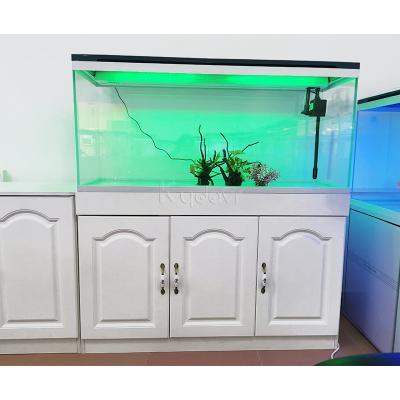 China 1.2m Length Large Glass Aquarium Fish Tank Home Coral House Saltwater Fish Tank With Led Aquarium Lights for sale