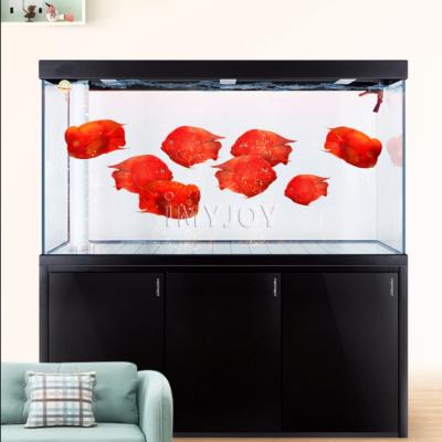 China Large Glass Home Decor Acuarios Pecera Fish Farming Luxury Marine Aquarium Fish Tank With Cabinet for sale