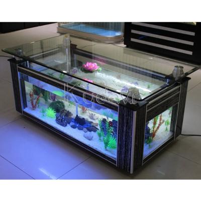 China Eco-Friendly Rectangular Coffee Table Aquarium Furniture Home Sustainable Home Indoor Decoration Large Fish Tanks And Accessories Float Glass for sale