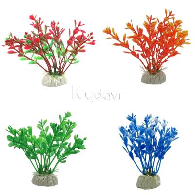 China Wholesale aquarium tank ornament aquarium decoration plastic fake plants 8CM simulation aquatic fish tank aquatic plants for sale