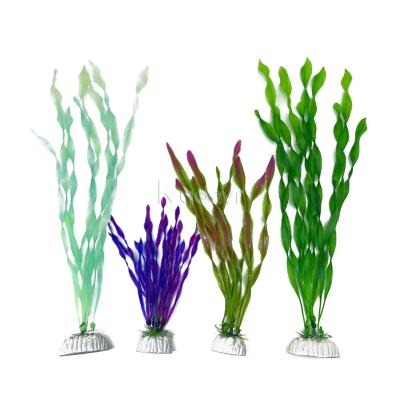 China Fish Tank Ornament Fish Tank Decor Aquarium Decoration Ornament Plant Artificial Plastic Green for sale