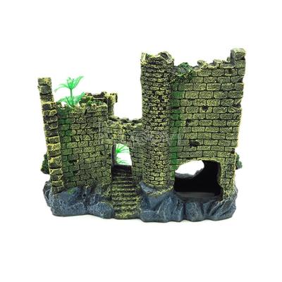 China Aquarium tank ornament simulation castle resin ornaments fish shelter aquarium decoration stone resin decorations for aquarium for sale