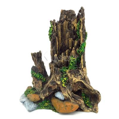 China Aquarium Tank Ornament Resin Tree Artificial Wooden Garden Landscaping Simulation Tree Driftwood For Fish Tank Decoration for sale