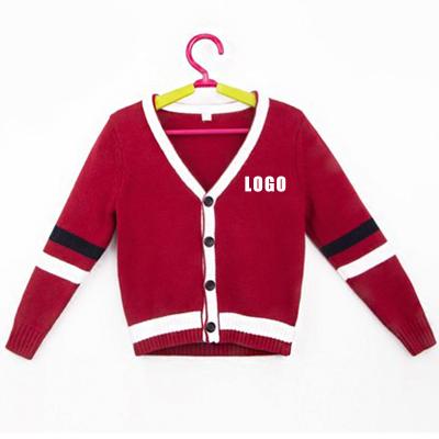 China unisex british stripe cardigan kids sweater school uniform Anti-wrinkle style single breasted coat knitted custom knitwear for boys and girls for sale