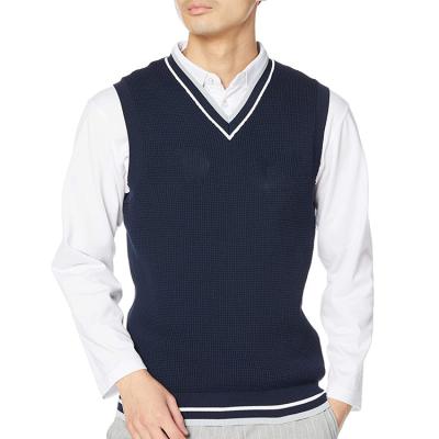 China Anti-Wrinkle OEM New Arrival Custom Anti-Shrink Breathable Wool Zipper Sweater Knitting Sleeveless Vest For Men for sale