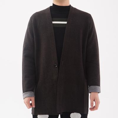 China Fancy design fashion coat sweater OEM anti-pilling 12GG winter 2022 style anti-shrink cardigan long woolen knit jacket for men for sale