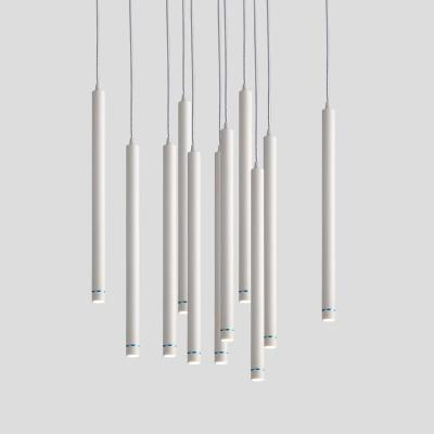 China Modern simple hanging black linear pendant lamp white dining-room chandeliers pendant light for sale