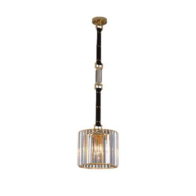 China Nordic Modern Luxury Leather Home Decor Pendant Lights Crystal Chandelier Lamp Nordic Light for sale