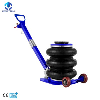 China Pneumatic Car Jack 5T Triple Fast Lift Airbag Balloon Car Jack With Foldable Handle for sale