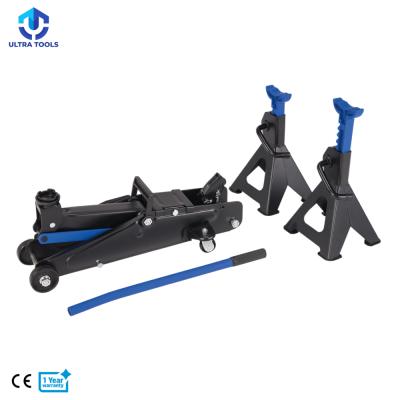 China Hydraulic Floor Jack and Jack Stands Combination Car 2T Jack Trolley Service Kit for sale