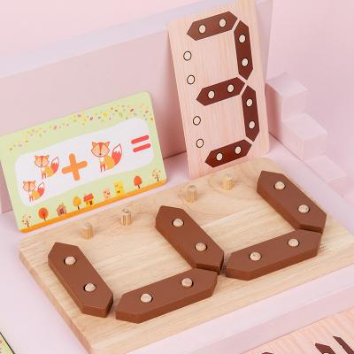 China Digital Developing Educational Toys Children Math Toys Intelligence Cognitive Calculation Wooden Toys Number Addition and Subtraction Learning Board for sale