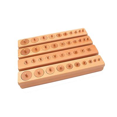 China StarLink Blocks Early Educational Kids Beech Wood Montessori Toy Knobbed Cylinder Socket Wooden Montessori Educational Toys for sale