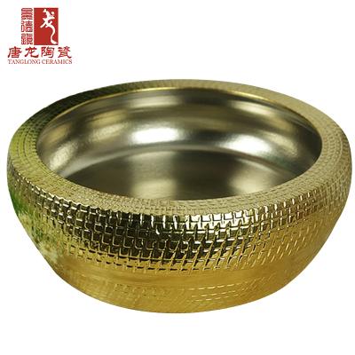 China Durable Luxury Gold Color Countertop Ceramic Wash Basin Sanitary Ware For Bathroom Vanity Cabinet for sale