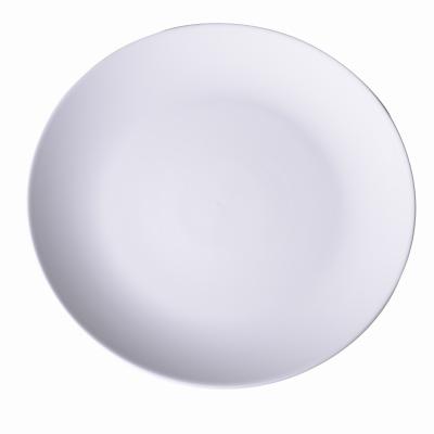 China Hot Selling Stocked White Chinese Ceramic Round Dish Household Dish Dinner Plate for sale