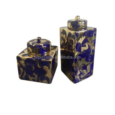 China (1300 degrees) modern fashionable high temperature fired gold plated accept customization home decoration small ceramic vase for sale