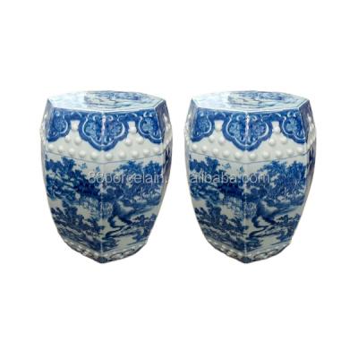 China Hand Painted Jingdezhen Porcelain Home Decor Sneaks Hollow-out Ceramic Garden Stools 2021 for sale