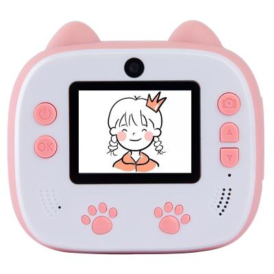 China 2021 New Cartoon Camera 2021 Mini Kids Photo Printer Video Flash Camera 1800W Screen 2Inch Design Thermal Printing Kids Camera As Child Toy Gift for sale