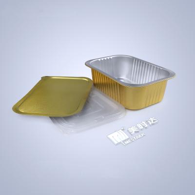 China Recyclable 100% Aluminum Foil Container 930ml Takeaway Packaging Container Airline Catering Packaging for sale