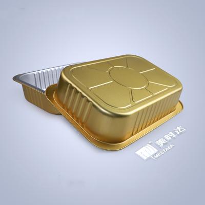 China 2200ML Food Packaging Rectangle Aluminum Foil Containers Take Out Filters Smooth Wall Alu. Aluminum pan for sale