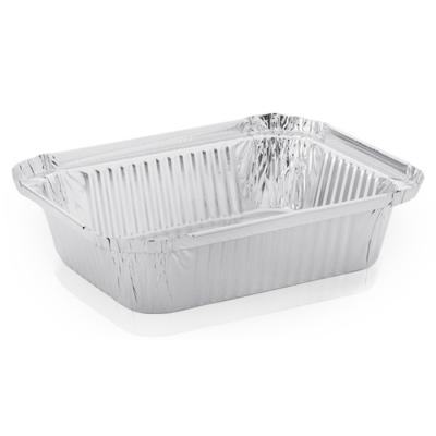 China 100% Mestaek MT-2130 230ml Recyclable Aluminum Foil Silver Food Grade Take Away Disposable Tray for sale