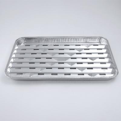 China Food Cooking Disposable BBQ Tray Party Grill Plates Topper Pan Drip Pans Aluminum Foil for sale