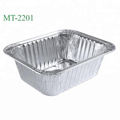 China Food Cooking 400ml Disposable Aluminum Foil Pans, BBQ Party Food Containers Take Out Containers with Lids for Roasting Grilling Cooking for sale