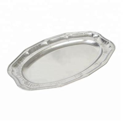 China Disposable Bakery Party Tableware Oval Aluminum Foil Dishes for sale