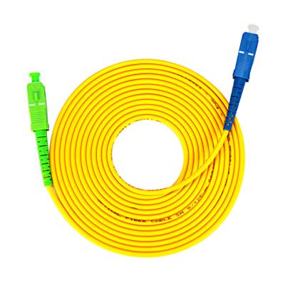 China FTTH FTTB FTTX Network 3meters 3.0mm Single Mode G652D APC-SC UPC Patch Cord Fiber Jumper SC Single Fiber Optic Patch Cord for sale