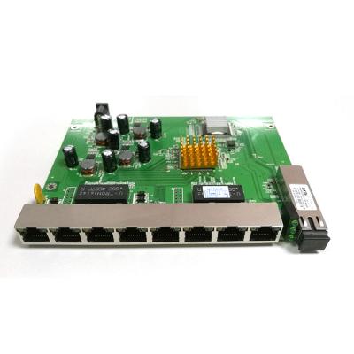 China FTTH FTTB FTTX Network 8 Ethernet Mini Outdoor Gigabit Smart Reverse Poe Switch 48V PCB Left Panel for sale