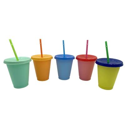 China Custom Logo BPA Free 16oz/24oz Summer Color Changing Coffee Tumbler Cups Reusable Tumblers with Lids and Straws for sale