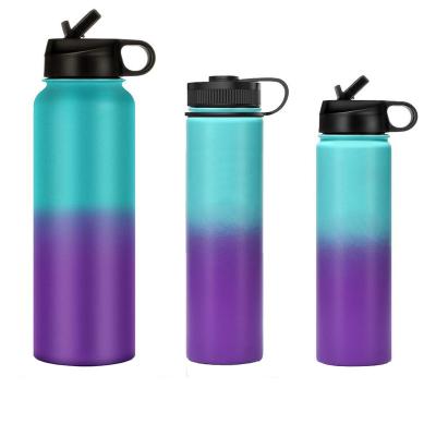 China Custom 12oz/18oz/22oz/24ozLOGO Printing Flask Vacuum Stainless Steel Leak Proof Sports Water Bottle Wide Mouth with BPA Free Lid for sale