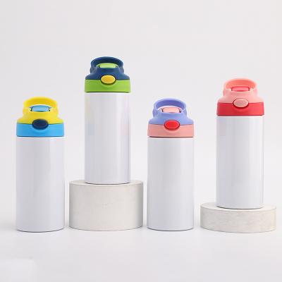 China Wholesale Outdoor 350ml Children Stainless Steel Insulated blank Sublimation Sippy Kids Water Bottle with filp top kids mugs for sale