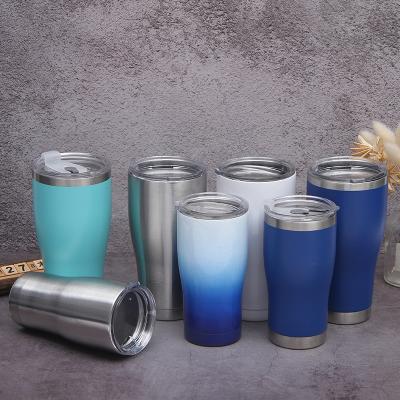 China Wholesale 20OZ Curving Double Wall Vacuum Insulated Stainless Steel Tumbler Travel Thermal Cup for sale