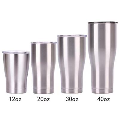 China 20oz Modern Curve Tumbler Stainless Steel Double Wall Mug Vacuum Insulated Leakproof Coffee Car Travel Mug for sale