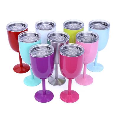 China Custom metal goblet tumbler double wall stem wine goblet metal wine glasses staium Innless steel vacuum insulated goblet for sale