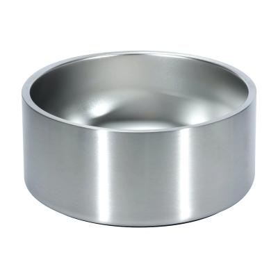 China 64oz Double Layer Stainless Steel Pet Food Feeding Dog Bowl Anti-Slip Power Coated Cat Water Basin Custom Logo for sale