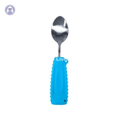 China Aid Eating Elderly Weighted Adaptive Utensils Large Angled Eating Spoon Handled For Elderly Hand Tremors Parkinsons Arthritis for sale