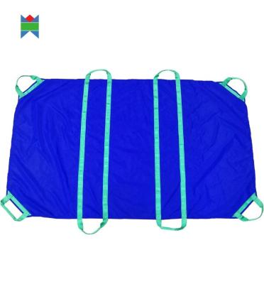 China Blue 420D Nylon With PU Coating ISO13485 Fabricate Patient Carry Sheet Eight Handles Lift Loading For Evacuation Purpose Emergency Helps Achieve Compliance for sale