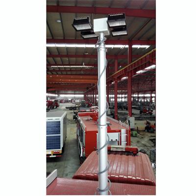 China pneumatic telescopic mast light tower 7.6m pneumatic telescopic mast 4x1000W halogen lamps for sale