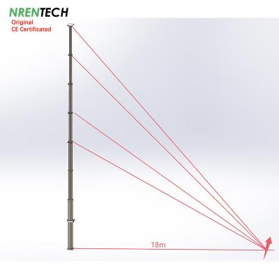 China 18m-400kg heavy duty payloads non-lockable pneumatic telescopic mast for telescopic antenna for sale