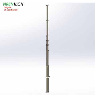 China 18m-400kg heavy duty payloads non-lockable pneumatic telescopic mast for antenna poles for sale