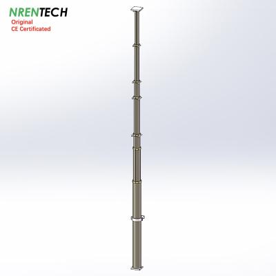 China 18m-400kg heavy duty payloads non-lockable pneumatic telescopic mast for mobile masts for sale