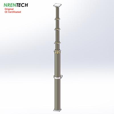 China 18m-400kg heavy duty payloads non-lockable pneumatic telescopic mast for telescopic lighting tower for sale