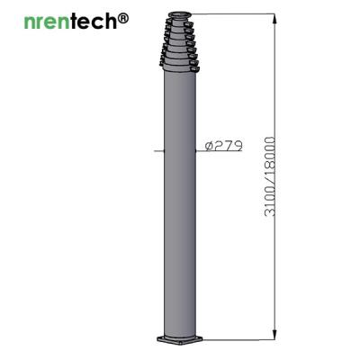 China cargas útiles telescópicas neumáticas bloqueables NR-3100-18000-150L - uso del palo 150kg del 18m para la torre móvil de las telecomunicaciones en venta