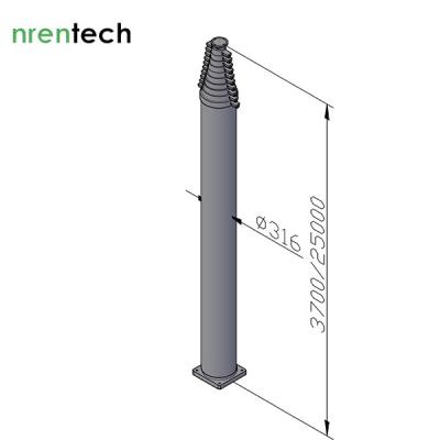 China Palo telescópico de aluminio neumático bloqueable del palo 25m-70kg payloads-NR-3700-25000-70L, palo del teelcommunication de la antena en venta