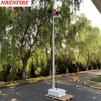 China 4x120W LED lamps mounted roof mast light 4.5m pneumatic telescopic mast, vehicle roof mount mast light tower for sale