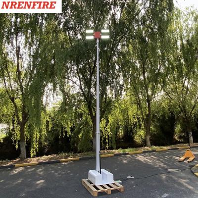 China 4x120W LED lamps mounted roof mast light 4.5m pneumatic telescopic mast, vehicle roof mount mast light tower for sale